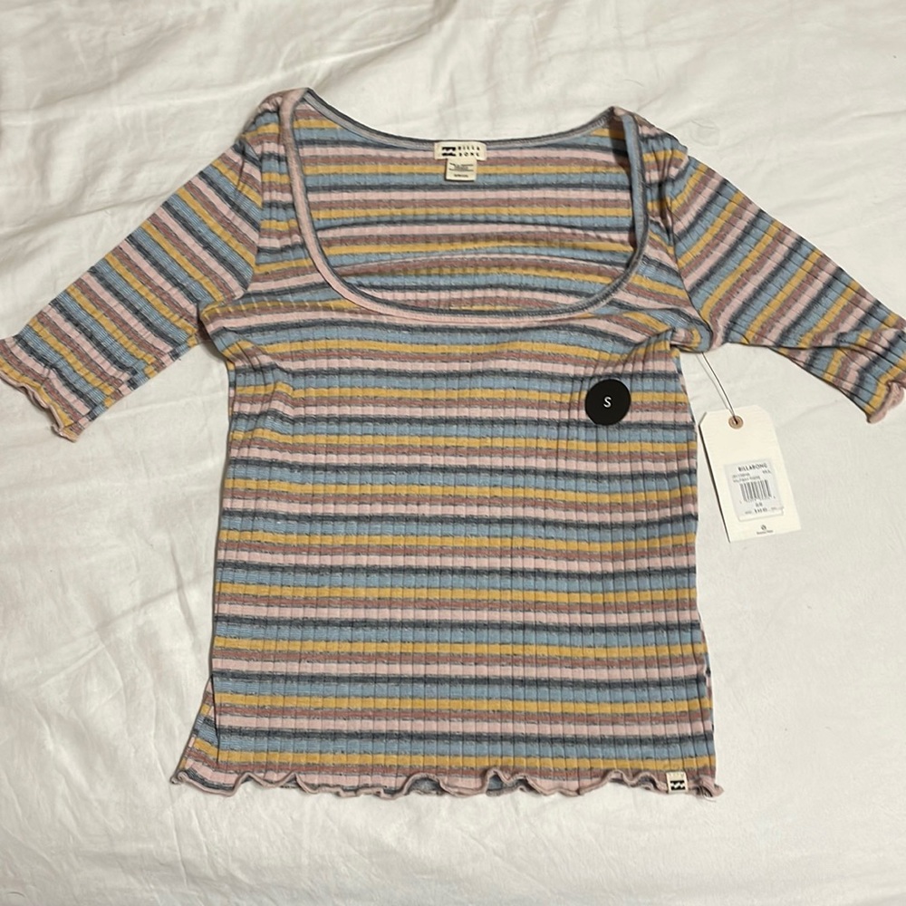 Multi colored, off the shoulder shirt